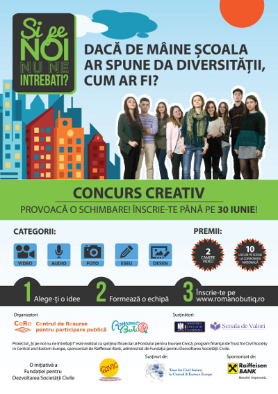 Daca de maine scoala ar spune Da diversitatii, cum ar fi? -  concurs creativ pentru elevi -