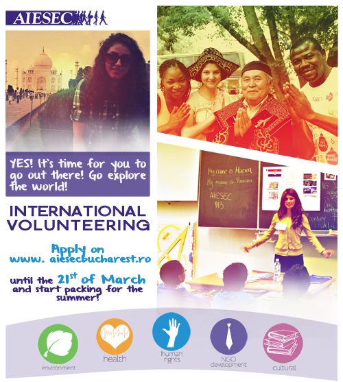 Inscrie-te pentru programul international de voluntariat oferit de AIESEC Bucuresti