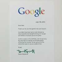 O fetita a trimis o scrisoare catre Google in care cerea o zi libera pentru tatal sau. Raspunsul a fost de milioane